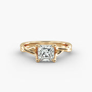 Princess Lab-Grown Diamond Twisted Ring β Modern Designer Band | IGI Certified | 10K/14K/18K Gold